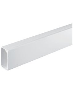 Mini canal PVC 20x50mm, 1 compartimento, Blanco Nieve