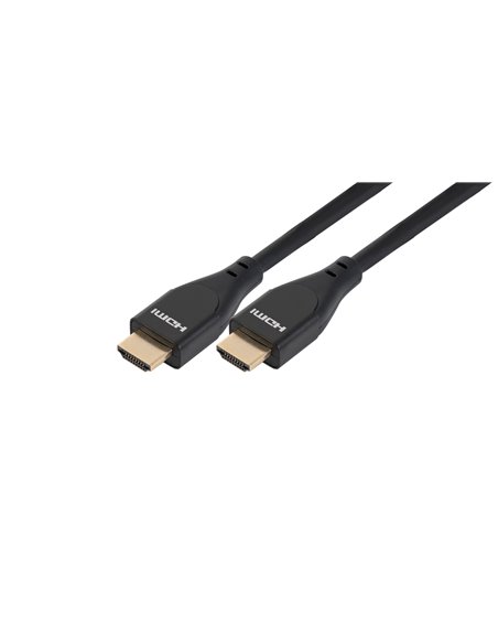 Cable HDMI 2.1 de alta calidad. PVC, conector de aluminio dorado. Resolución 8K@60Hz. 
Ancho de banda 48 Gbps. 30 AWG. 1m