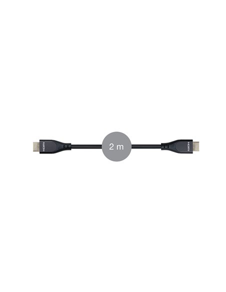 Cable HDMI 2.1 de alta calidad. PVC, conector de aluminio dorado. Resolución 8K@60Hz. 
Ancho de banda 48 Gbps. 28 AWG. 1m