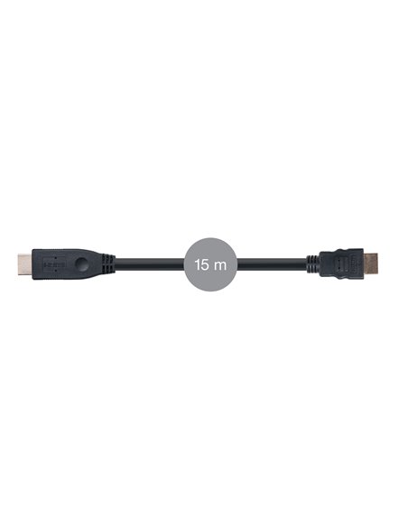 Cable HDMI activo 2.0 A/V digital de alta calidad y contactos dorados. Resolución UHD 4K@60Hz. Ancho banda 18 Gbps. 24 AWG. 15m