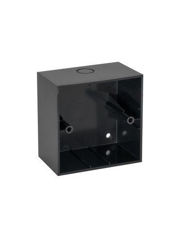 Caja ABS estándar universal cuadrada de instalación en superficie para atenuadores de la serie DOT. Negro