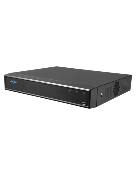 NVR Grabador para cámaras IP, 8 puertos PoE, Resolución máxima 8 Mpx, Ancho de banda 80 Mbps. 2 HDD no incluido.